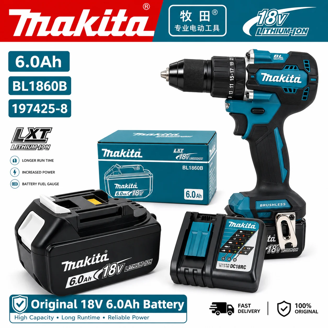For Makita 14.4V 3.0Ah Recharg - Makita Drill Hp1640 评论和价格