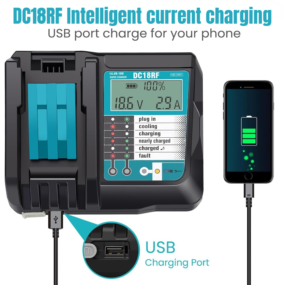 DC18RF Li-ion Super Fast Charg - Makita Drill Hp1640 评论和价格
