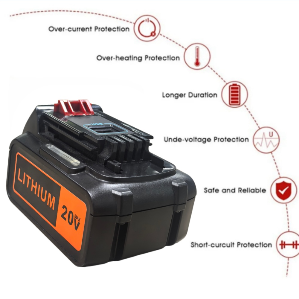 8Ah High Capacity Replacement  - Black+Decker Tool 20V Max 评论和价格