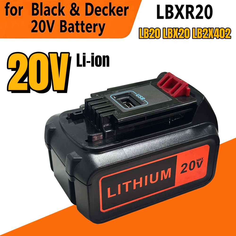 6Ah High Capacity LBX20 Replac - Black+Decker Tool 20V Max 评论和价格