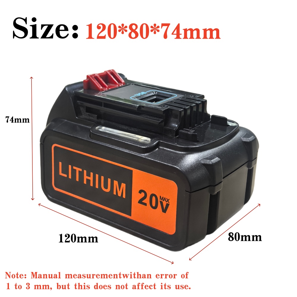 8Ah High Capacity Replacement  - Black+Decker Tool 20V Max 评论和价格